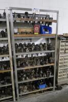 Steel Shelving Unit with Contents of Turret Lathe Tooling