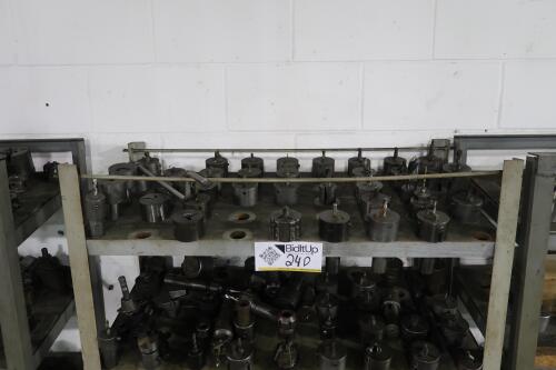 Steel Shelving Unit with Contents of Turret Lathe Tooling