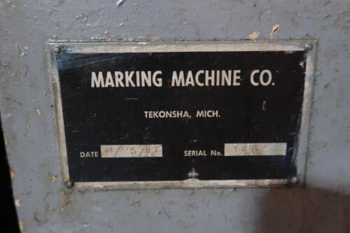 1977 Marking Machine Co. Drawing Style Roller Marking Machine