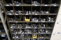 Steel Adjustable Shelving Unit with Contents of Warner Swasey Chucker Tooling - 4