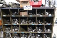 Steel Adjustable Shelving Unit with Contents of Warner Swasey Chucker Tooling - 6