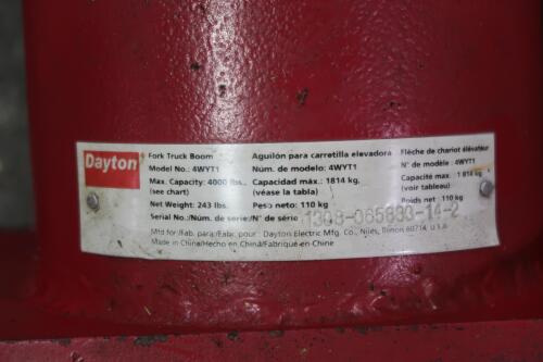 Dayton 4WYT1 Fork Truck Boom