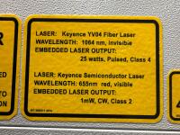 KEYENCE YV04 FIBER LASER CUTTING ENCLOSURE W/ PFANNENBERG DTS3041 COOLING UNIT USED - 8