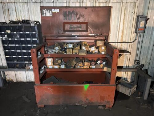 Piano-Style Jobsite Box, Brown, 48.9 cu ft, 60" W x 31" D x 51" H