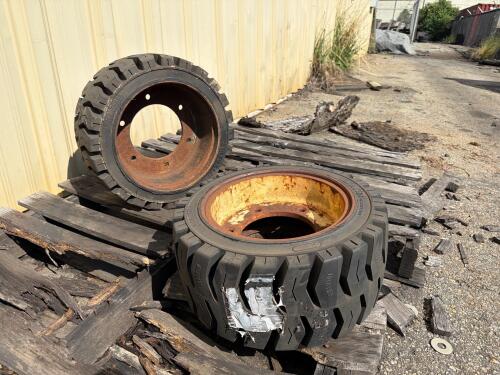 (2) 18x8x12.5 Wide Track Forklift Tires