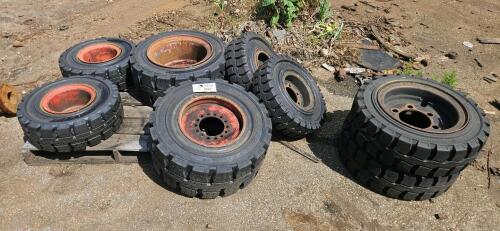 Collection of (8) Ferentino Fork Lift Tires