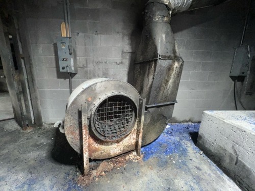 Industrial Centrifugal Exhaust Blower with Ducting and Motor Assembly