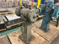 Queen City Pedestal Double-End Bench Grinder / Buffer with Wire Wheel and Allen-Bradley Controls - 5