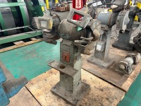 Queen City Pedestal Double-End Bench Grinder / Buffer with Wire Wheel and Allen-Bradley Controls - 8