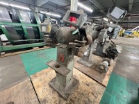 Queen City Pedestal Double-End Bench Grinder / Buffer with Wire Wheel and Allen-Bradley Controls - 9