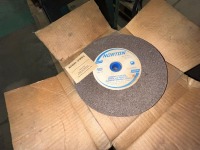 Everett Industries Abrasive Cut-Off Saw Model 16MT Serial D-021 with Vise on Cabinet Base and Extra Abrasive Wheels - 10