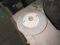 Everett Industries Abrasive Cut-Off Saw Model 16MT Serial D-021 with Vise on Cabinet Base and Extra Abrasive Wheels - 11