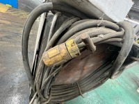 Miller Two Fifty Twin AC/DC Arc Welder Serial HE748806 on Casters with Leads and Consumables on Industrial Cart with Casters - 4
