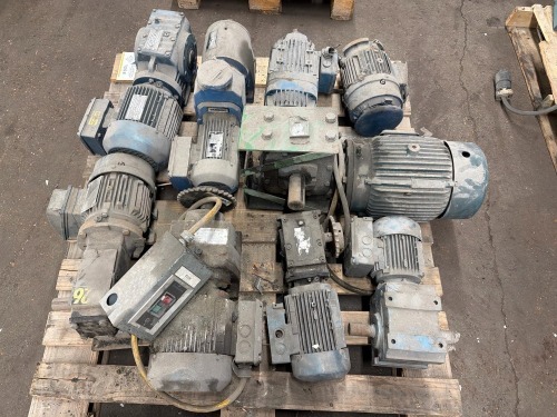 Pallet of SEW-EURODRIVE & Reliance Electric Duty Master gearmotors and electric motors