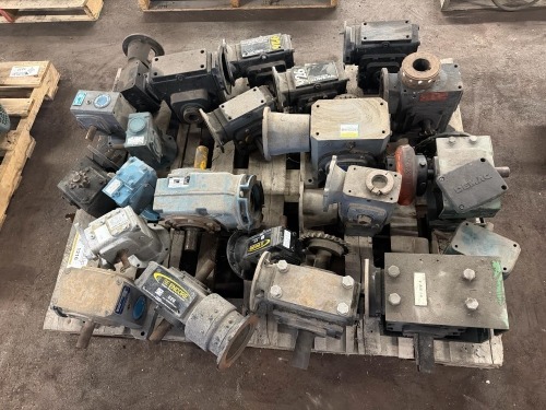 Pallet of industrial gearmotors and gear reducers