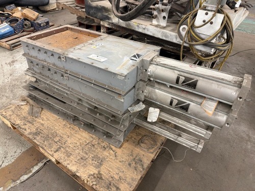 (4) VORTEX Industrial guillotine dampers with Vortex pneumatic cylinders