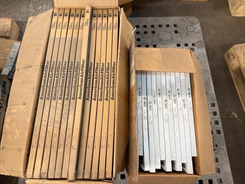 (12) AAF StrataDensity fiberglass air filters 16x25x1, & (12) Prime10 air filters 12x18x1