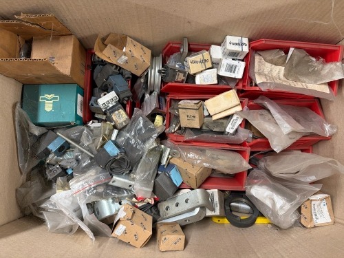 Mixed assortment of industrial electrical components and hardware