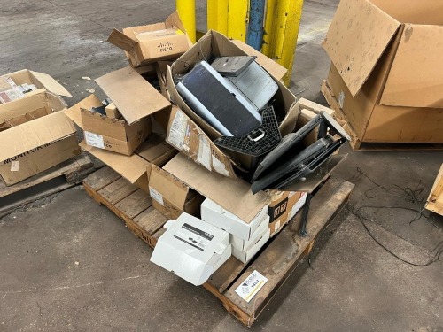 Pallet of Cisco Networking Equipment & IT Hardware Including Catalyst 4500E 48-Port PoE Switch (WS-X4748-RJ45V+E), Aironet AIR-AP1242AG-A-K9 Access Points, StarTech VGA Extenders & Assorted Peripherals