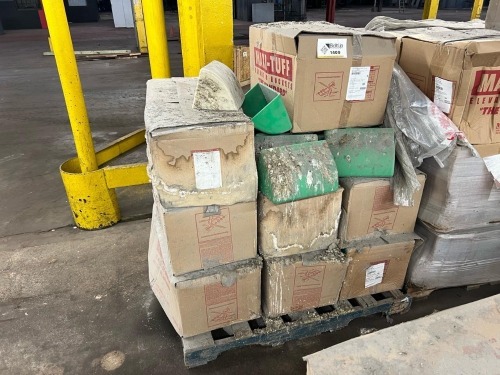 Pallet of Maxi-Lift Tiger-Tuff Nylon Elevator Buckets - Heavy Duty - Assorted Sizes