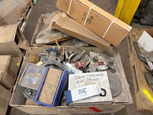 Pallet of assorted industrial spare parts and components