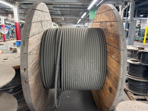 Large spool of heavy-duty electrical cable