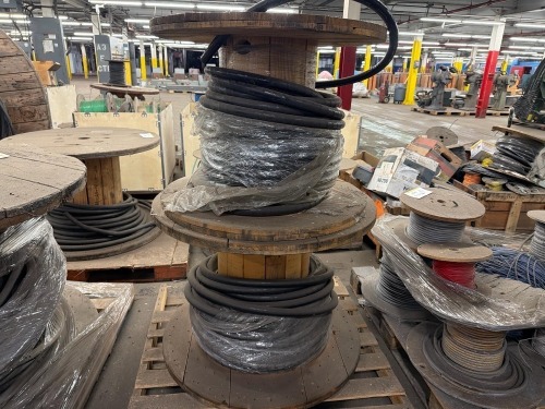 (2) Large spools of industrial electrical cable