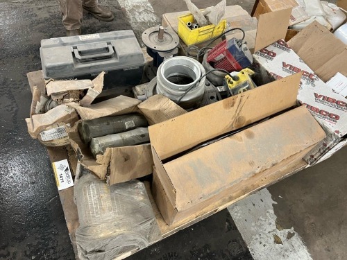 Gast diaphragm vacuum pump/compressor, LMI Milton Roy Series AD electronic chemical metering pump, Vibco Vibrator, & Parker Hannifin 4MA Series Pneumatic Cylinder