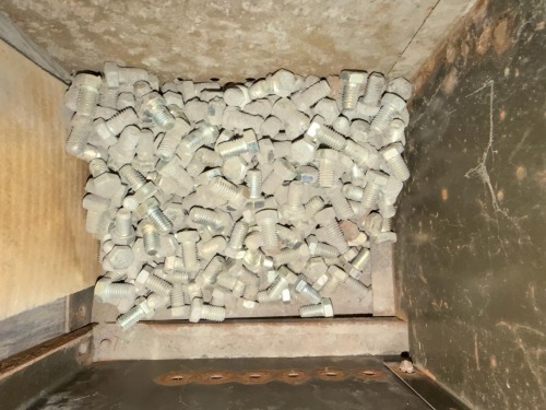 Storage bin rack (contents included)