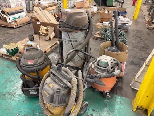 Lot of (5) Wet/Dry shop vacuums