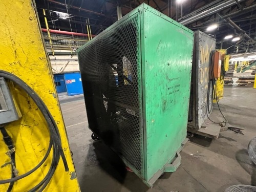 Industrial Enclosed Blower Fan Unit w/ GE Motor, 3 Phase, Belt Driven, Allen-Bradley Control Panel, 460V, on Casters