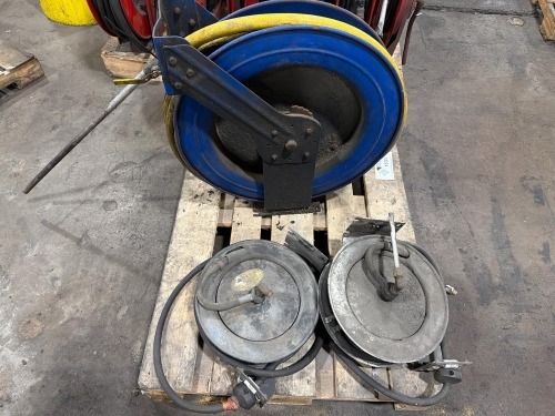 (3) Industrial-grade retractable hose reels