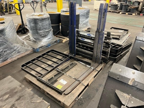 Cascade Fork Positioner Attachment with Forks, Extensions, and Material Handling Attachments