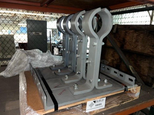 (4) Heavy-Duty Pipe / Shaft Support Clamp Assemblies with Base Plates