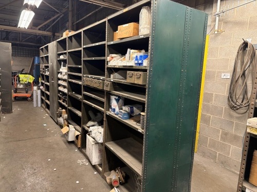 Metal shelving (contents included)