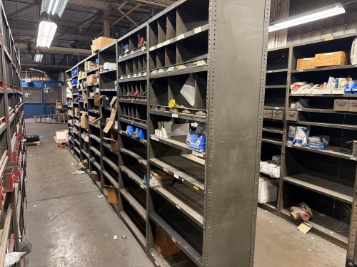 Metal shelving (contents included)