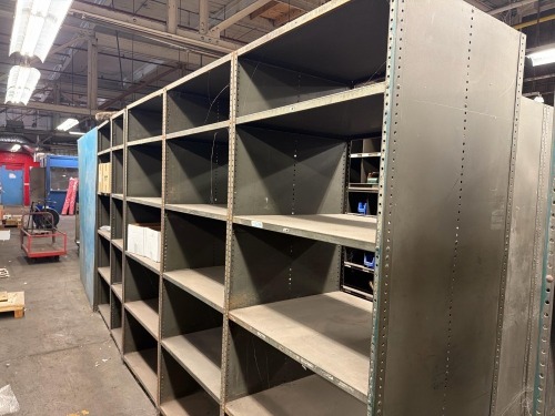 Metal shelving (contents included)