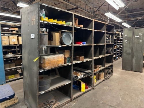 Metal shelving (contents included)
