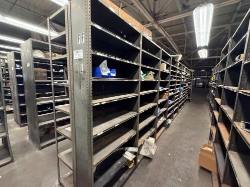 Metal shelving (contents included)