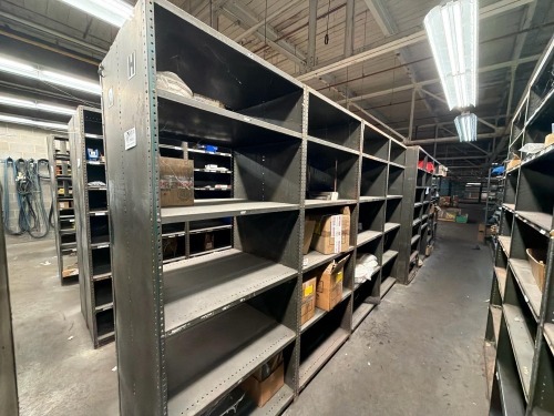 Metal shelving (contents included)