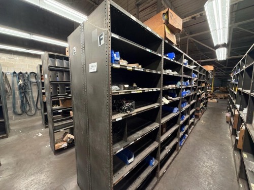 Metal shelving (contents included)