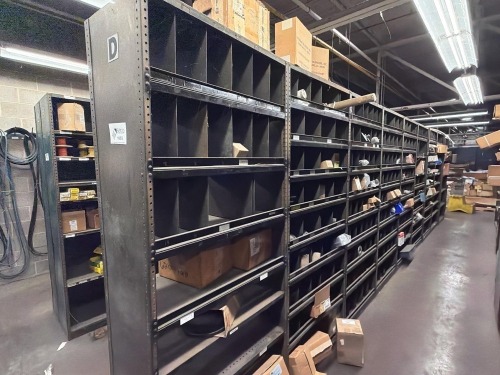Metal shelving (contents included)