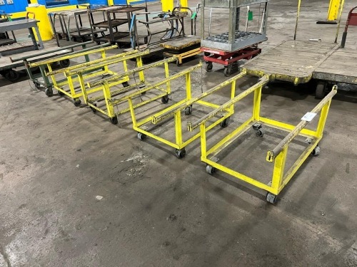 (5) Industrial Frame Material Handling Carts on Casters