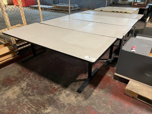 (4) Commercial Rectangular Tables on Steel Bases