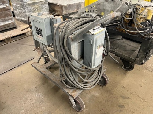 Portable Electrical Distribution Cart with Breaker Panel, Square D Safety Switch and Multi-Outlet Boxes on Casters