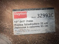 (2) Drill Presses: Dayton 13&rdquo; Drill Press Model 3Z993C and Sears Craftsman 17&rdquo; Drill Press 1/2 HP - 17