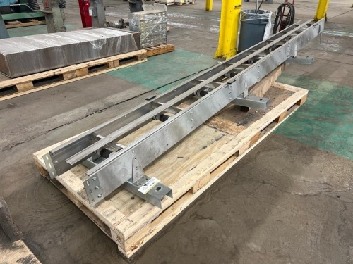 Gravity Roller Conveyor Section with Adjustable Supports and Mounting Brackets