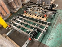 (2) Chain Driven Roller Conveyor Transfers with Guide Rails and Sprocket Drive Assemblies - 2
