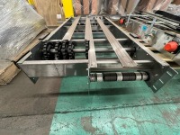 (2) Chain Driven Roller Conveyor Transfers with Guide Rails and Sprocket Drive Assemblies - 5