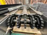 (2) Chain Driven Roller Conveyor Transfers with Guide Rails and Sprocket Drive Assemblies - 7